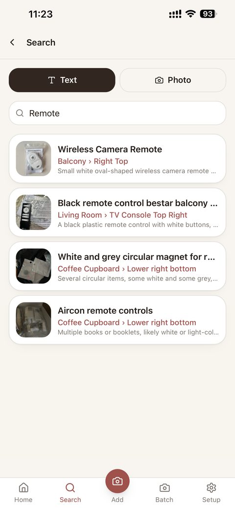 OsoFind search results for 'remote' showing four matching items and their exact locations